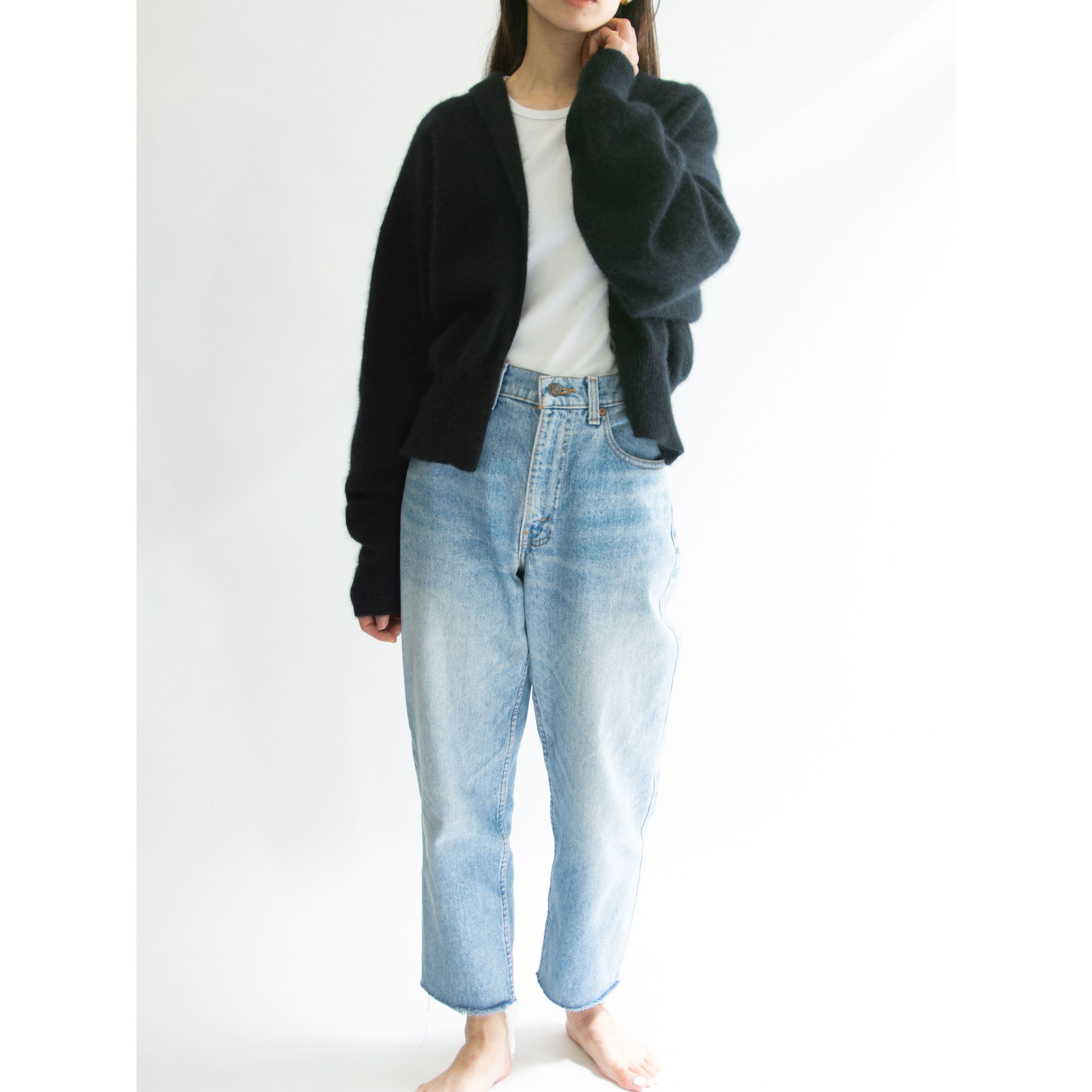 【Unknown brand】Lambswool-angora-nylon oversized shawl collar cardigan（ラムズウール アンゴラ ナイロン ショールカラー オーバーサイズニットカーディガン）11d