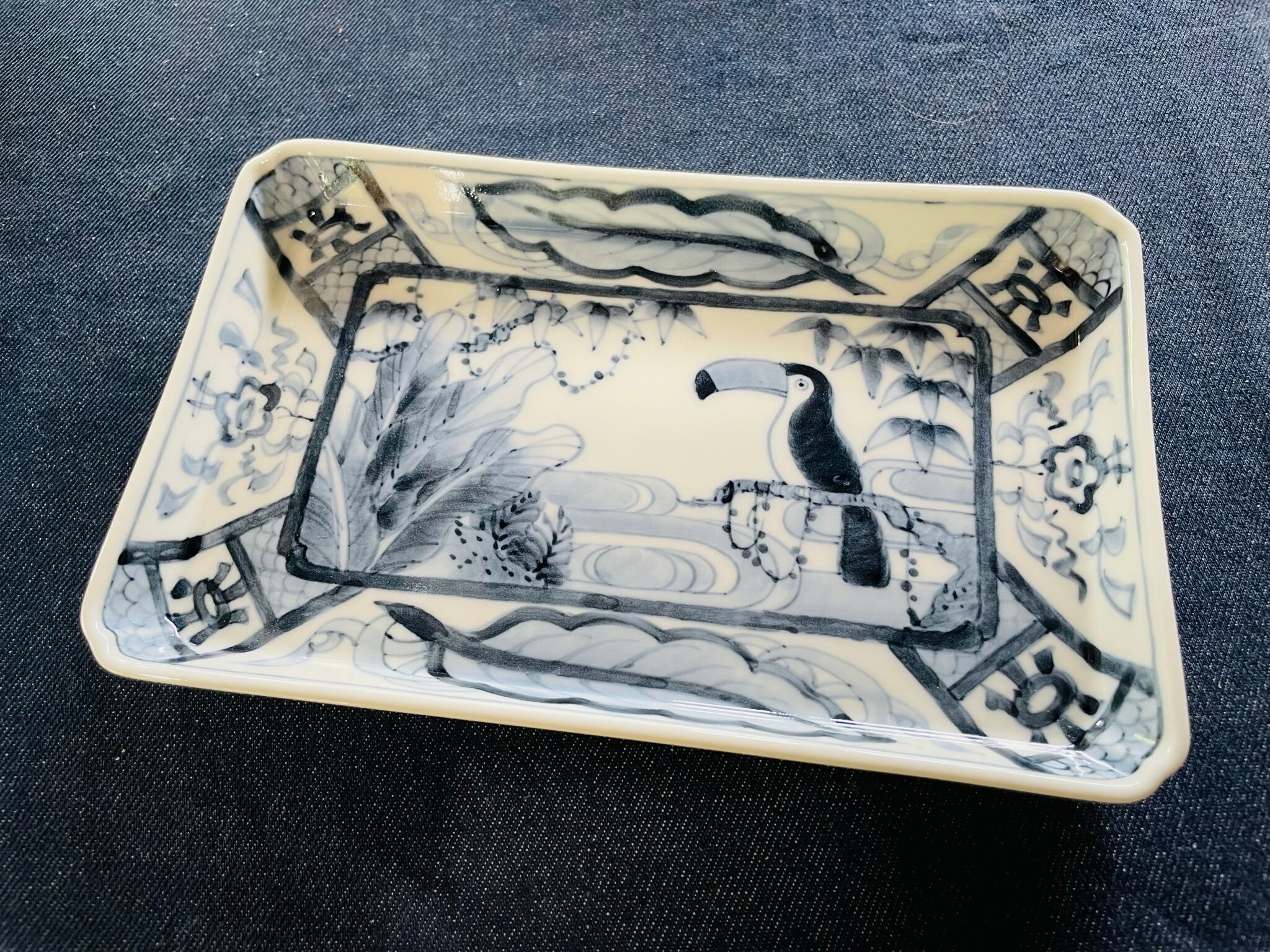 芙蓉手(ふようで)オオハシ画 木甲長皿 | 【有田焼 坂本窯陶工房