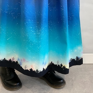 夜空を着飾る 流星LIGHT ギャザースカート（やや厚手綿100％）