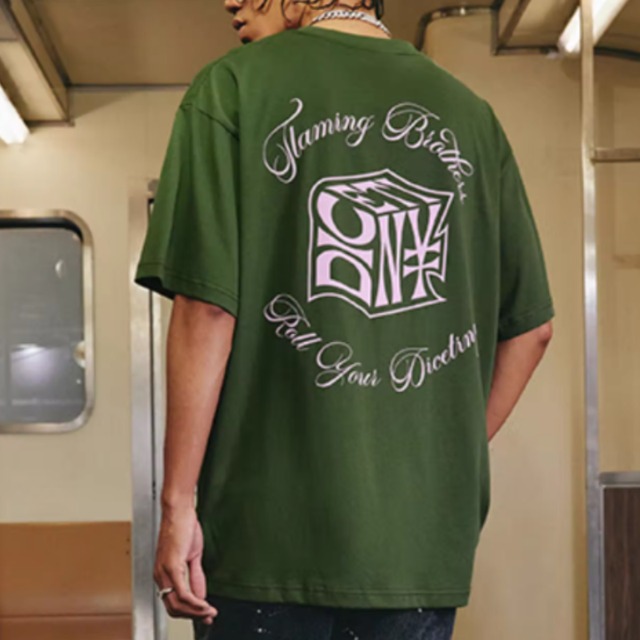 【DRIP2760】DCTY Writing Dice Logo Print Loose Tee