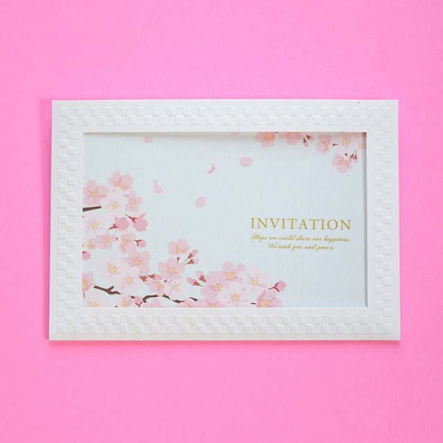 【印刷込み】結婚式　招待状セット／花桜　ホルダー付