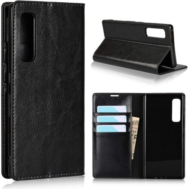 Eastwave Arrows NX9 F-52A ケース arrow nx9 f52a 手帳型 カバー f-52a arrows nx9 ケース 財布型 カバー 収納ポケット 牛革製品 ポケット収納付き 横置きスタンド機能 落ち着くデザイン オシャレ 4色 ブラック 753