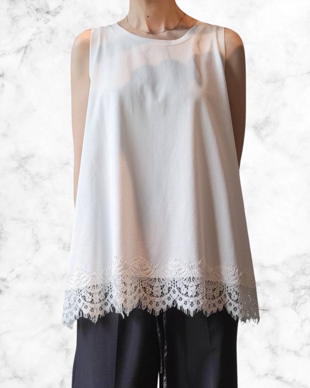 レースヘムタンクトップ　80268347　Dignite collier　ディニテコリエ　6月上旬入荷予定　4月展示会