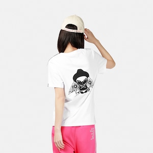 SALE 【HIPANDA ハイパンダ】レディース バードマン プリント Tシャツ WOMEN'S BIRD MAN SHORT SLEEVED T-SHIRT / WHITE・BLACK