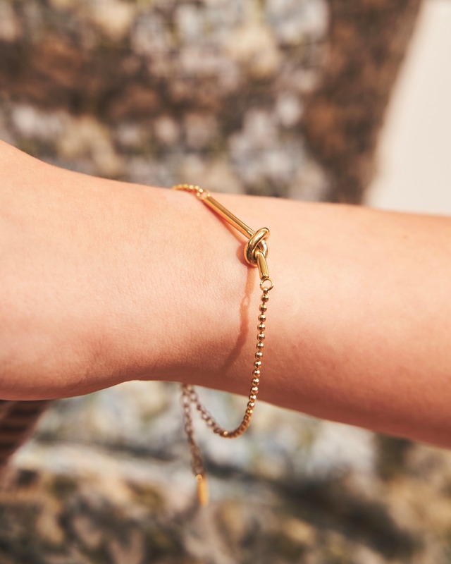316L knot simple bracelet【GOLD】 #b53