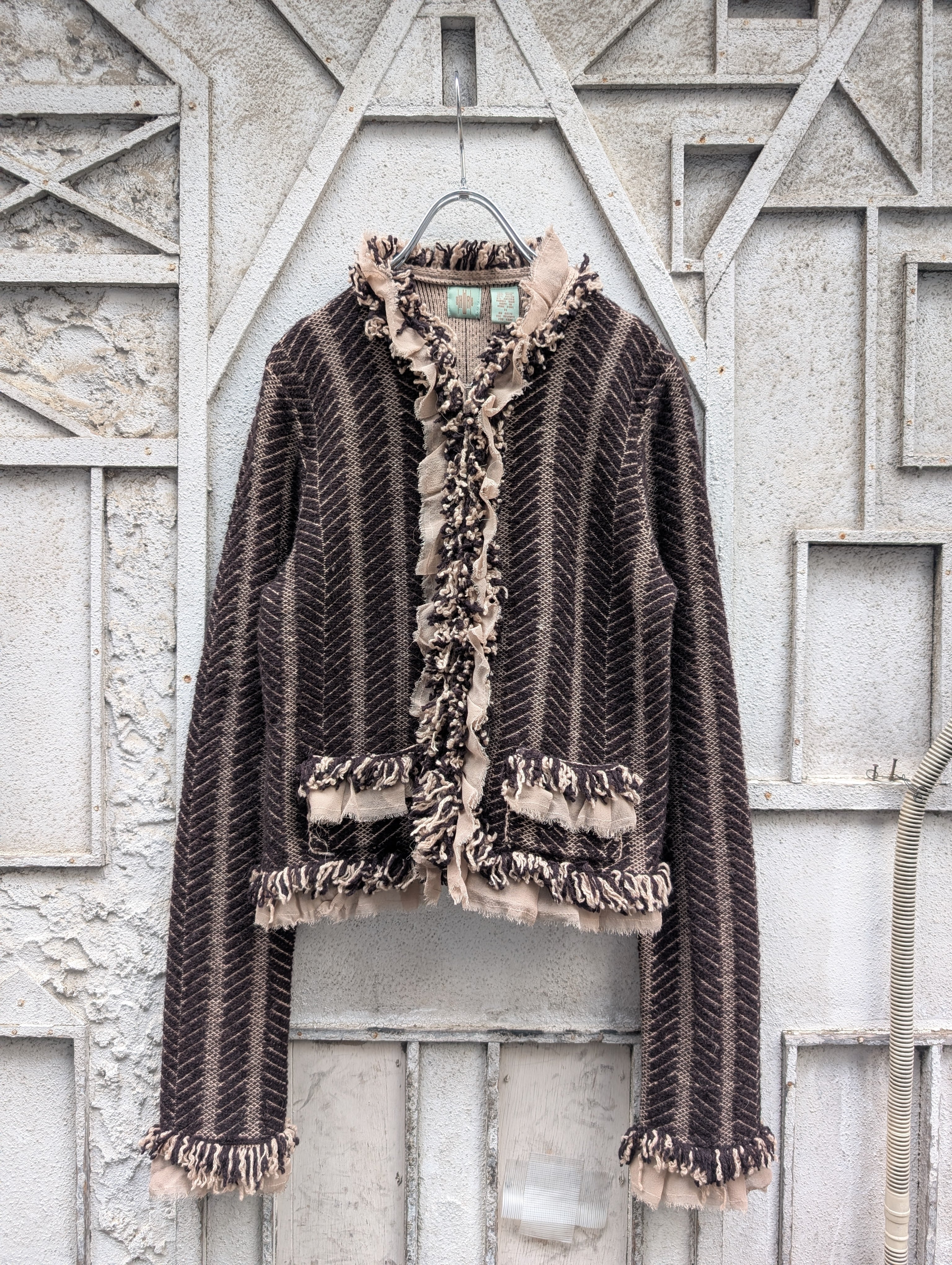 "UNKNOWN" frill knit jacket