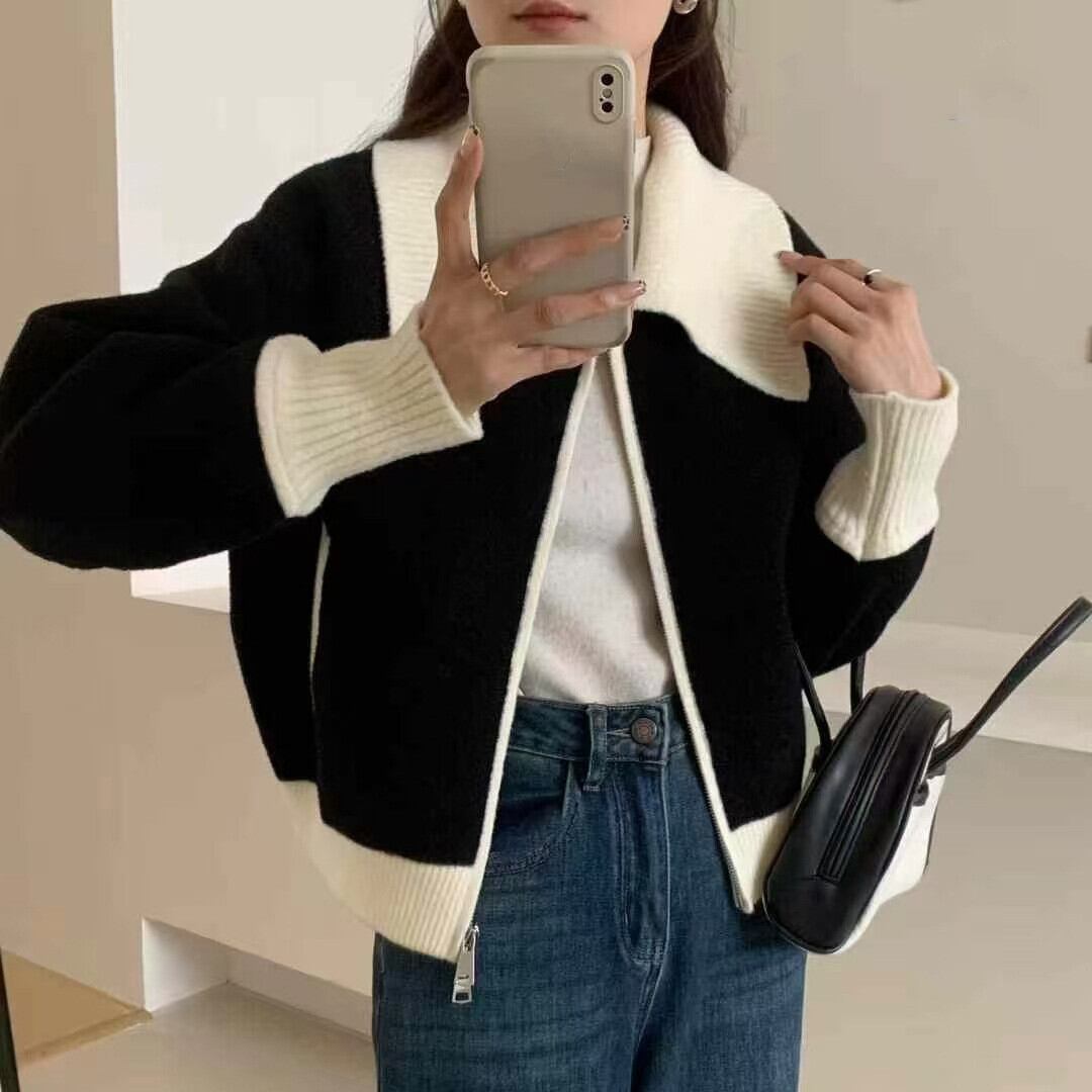 【outer】ファスナーニットカーデ M29049