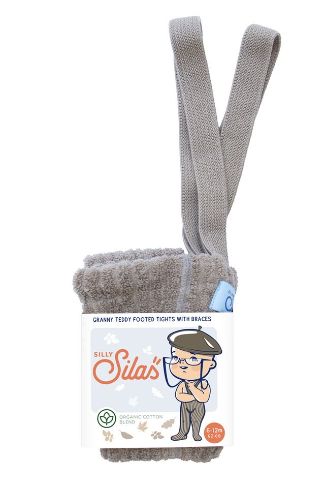 Silly Silas/Granny Teddy Warmy Tights Collection_ Oyster Grey