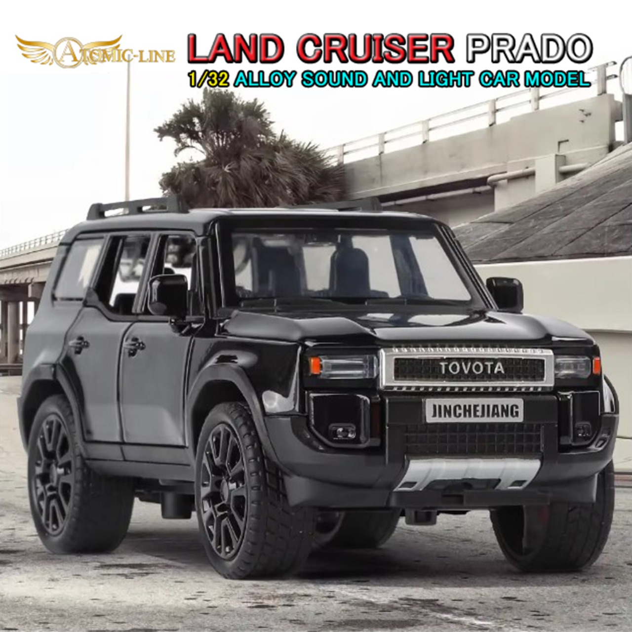 LAND CRUISER プラド 1/32 ミニカー 全3色 ライト点灯 サウンド 合金モデル 模型 ジオラマ