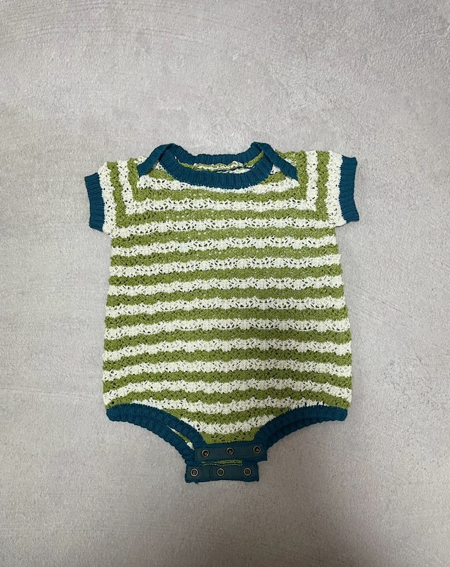 即納andpal &pal アンドパル　ボーダーニットロンパース　