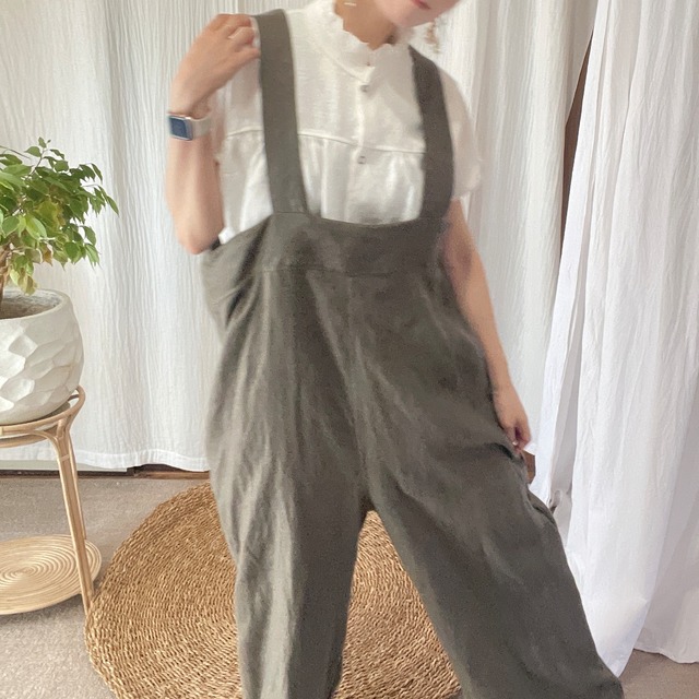 winter linen ↟ ゆるサロペ ↟