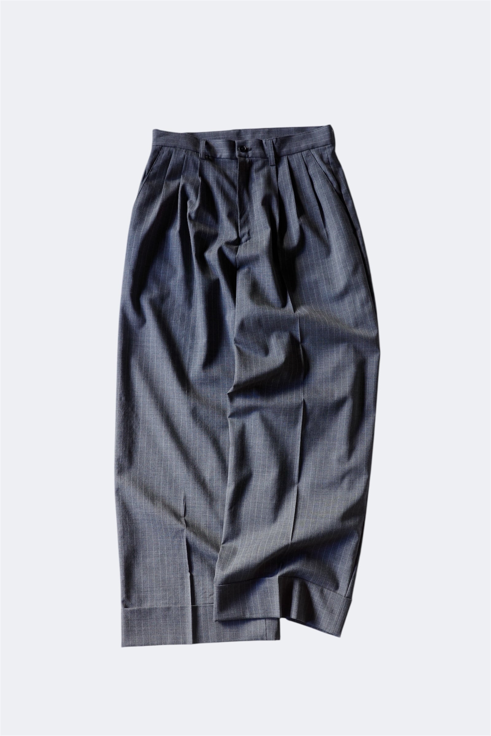 RL【VB WOOL SEMI WIDE SLACKS -GREY STRIPE-】