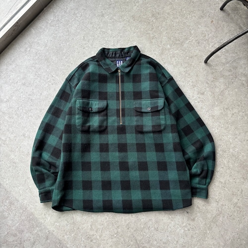 90s GAP "Buffalo check" half zip fleece jacket【仙台店】