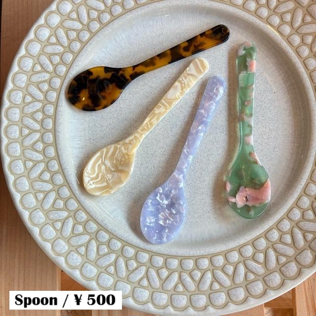 Colorful Retro Coffee Spoons 4 types White Lavender Tortoiseshell Pink Green Colorful Retro Coffee Spoons 4 types White Lavender Tortoiseshell Pink Green