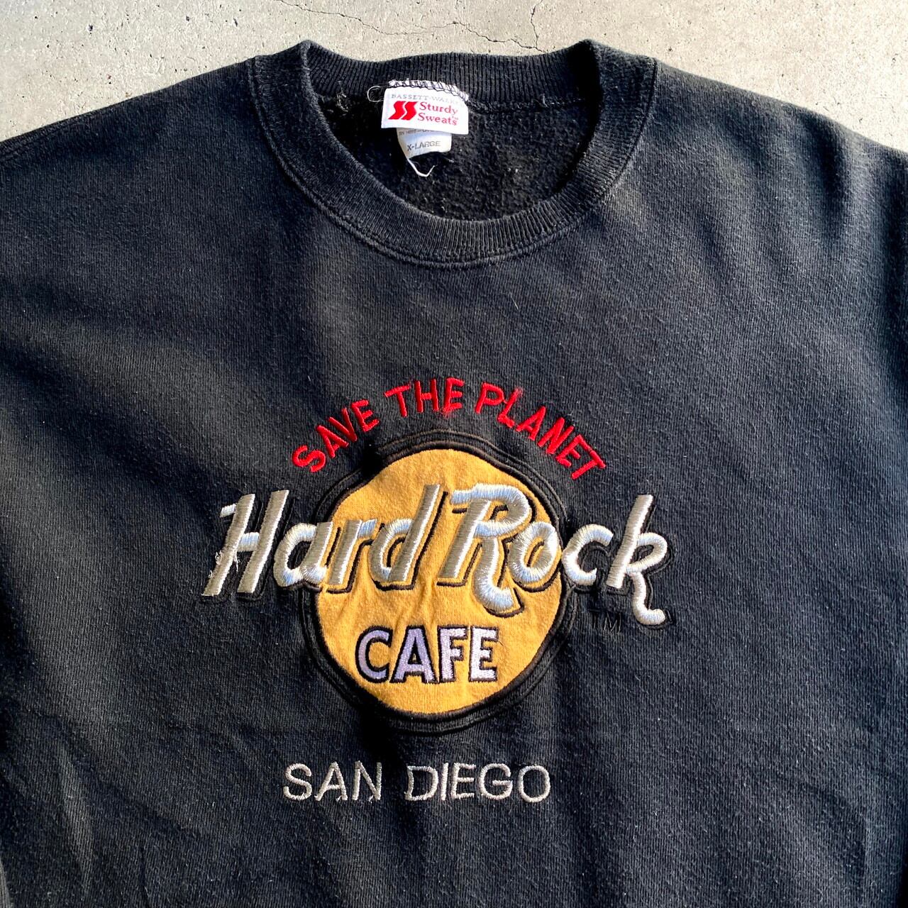 80年代 ビンテージ ハードロックカフェ ロゴ スウェットシャツ メンズXL 古着 80S USA製 ヴィンテージ Hard Rock CAFE  ORLANDO トレーナー プルオーバー ブラック 黒【スウェット】 | cave 古着屋【公式】古着通販サイト