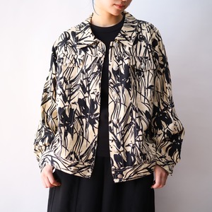 loose silhouette full art design linen jacket