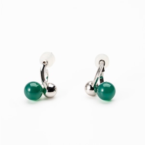 Pierced earring SMA29  グリーンカルセドニーピアス