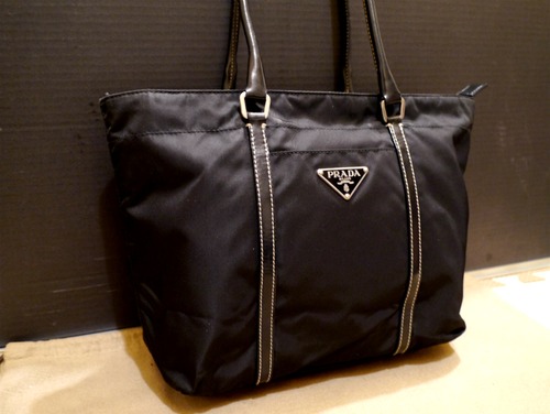 美品◆PRADA プラダ ナイロンｘレザー切替 ショルダー バッグ◆