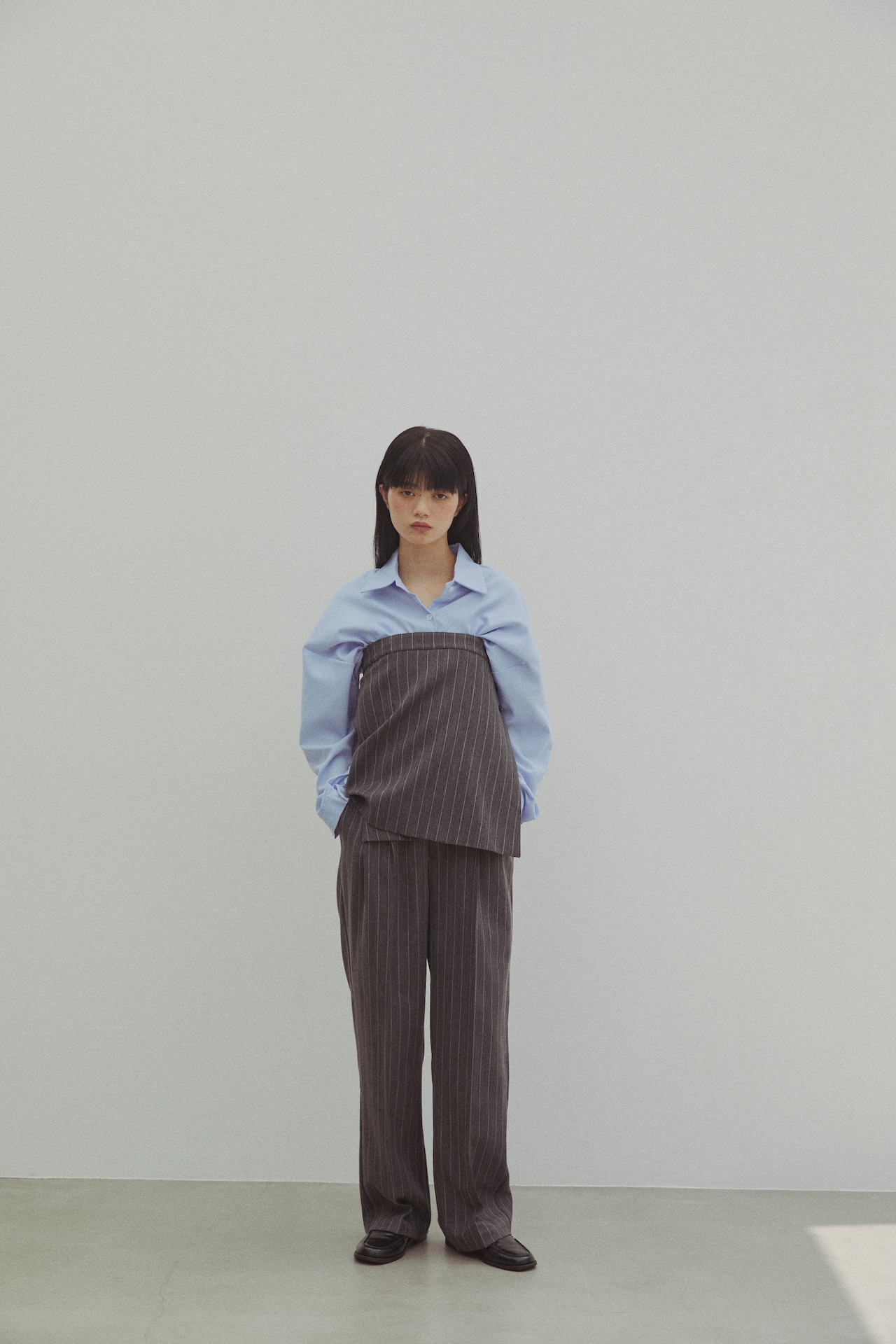 DU250717 Herringbone Tuck Wide Pants【T sizeあり】【set up可】【残り僅か】