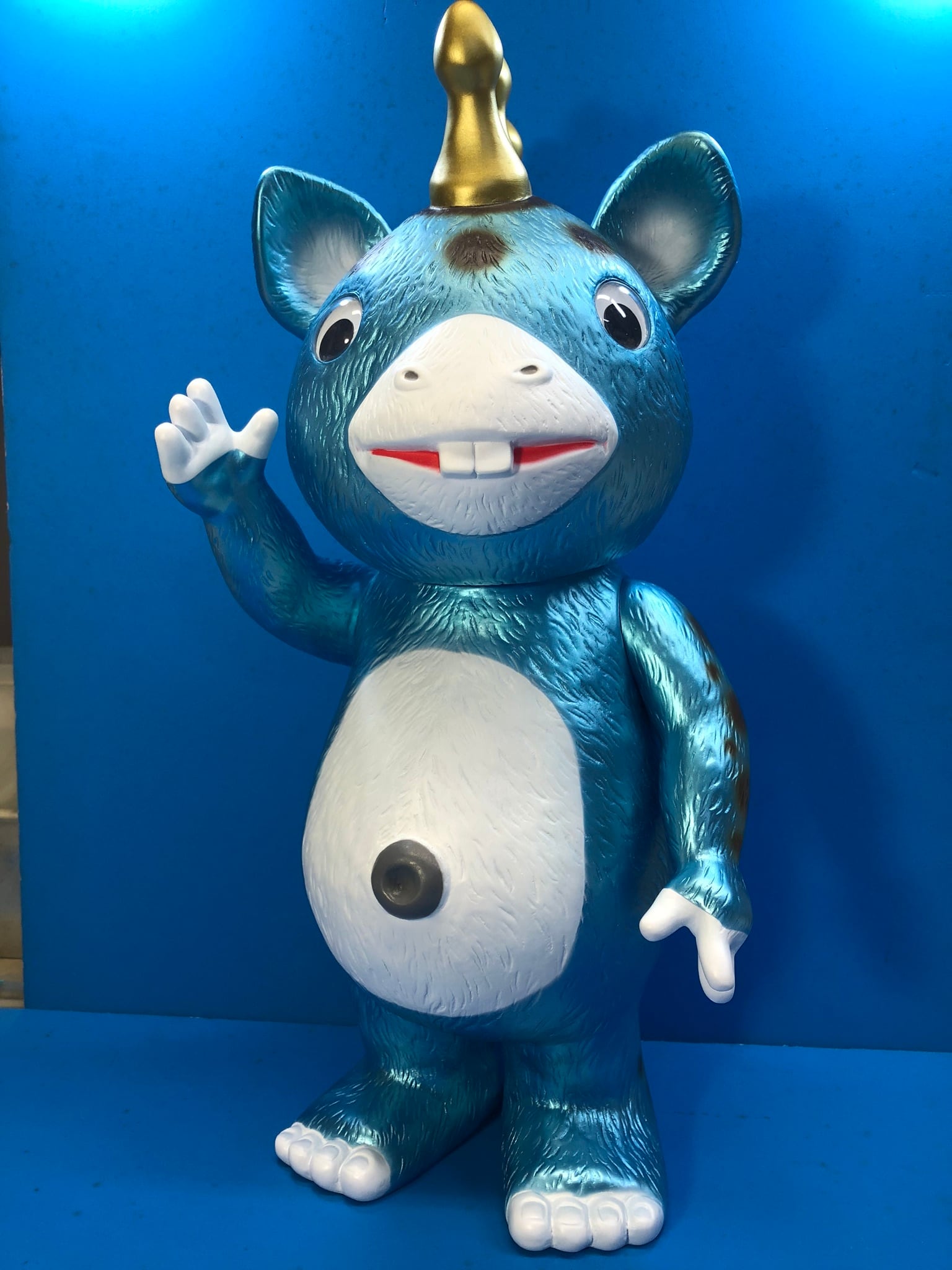 快獣ブースカ 特大 フィギュア メタリックブルー 青色 40cm ソフビ