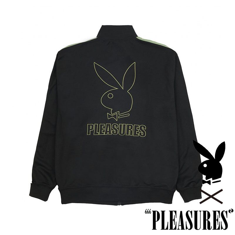 【PLEASURES/プレジャーズ×PLAYBOY/プレイボーイ】WICKED TRACK JACKET トラックジャケット / BLACK ブラック  黒 | AnKnOWn LAB powered by BASE