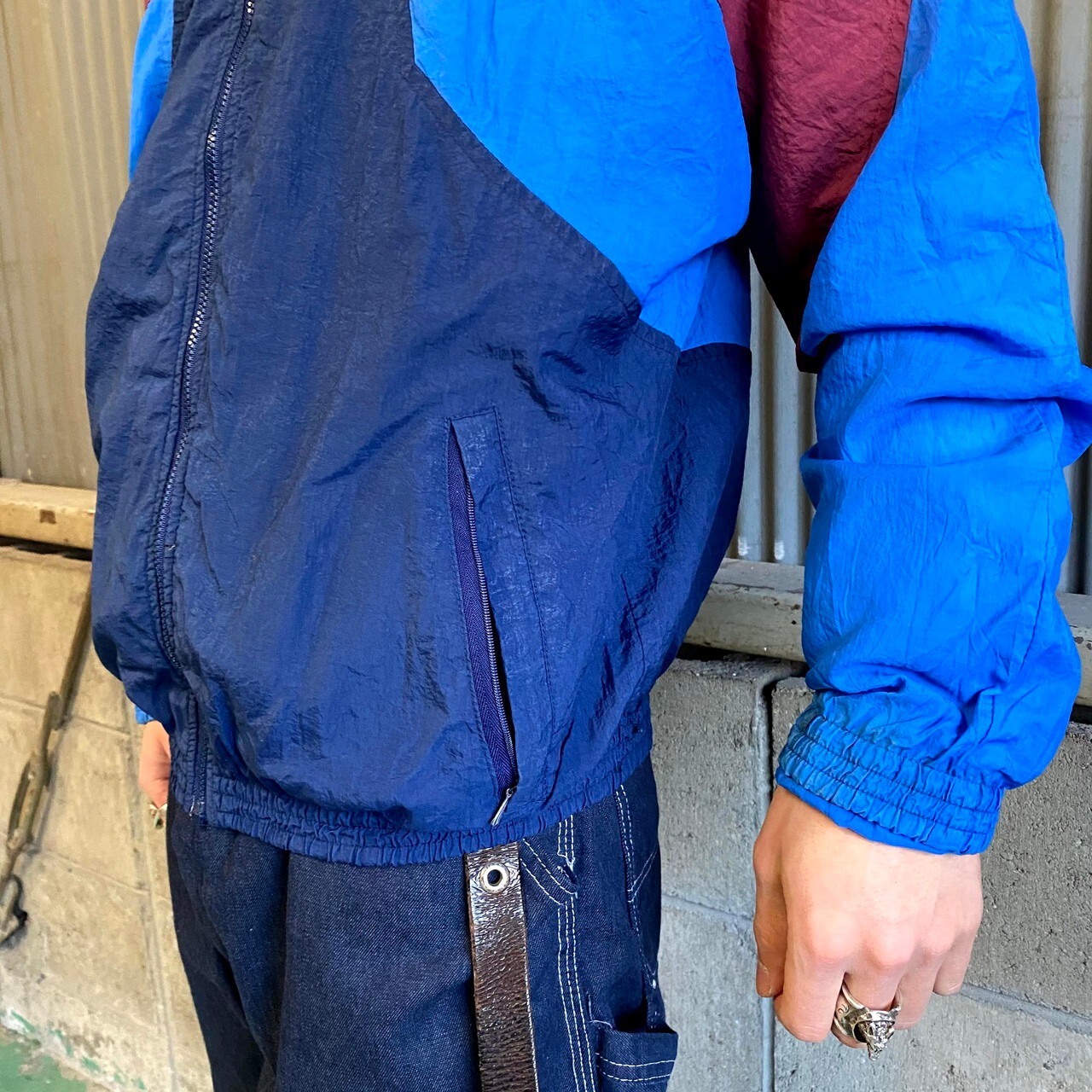 90年代 銀タグ NIKE ナイキ ナイロンジャケット メンズM-L相当 古着 