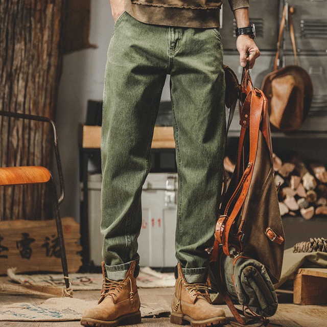 Vintage wash straight collar denim ( 2color )