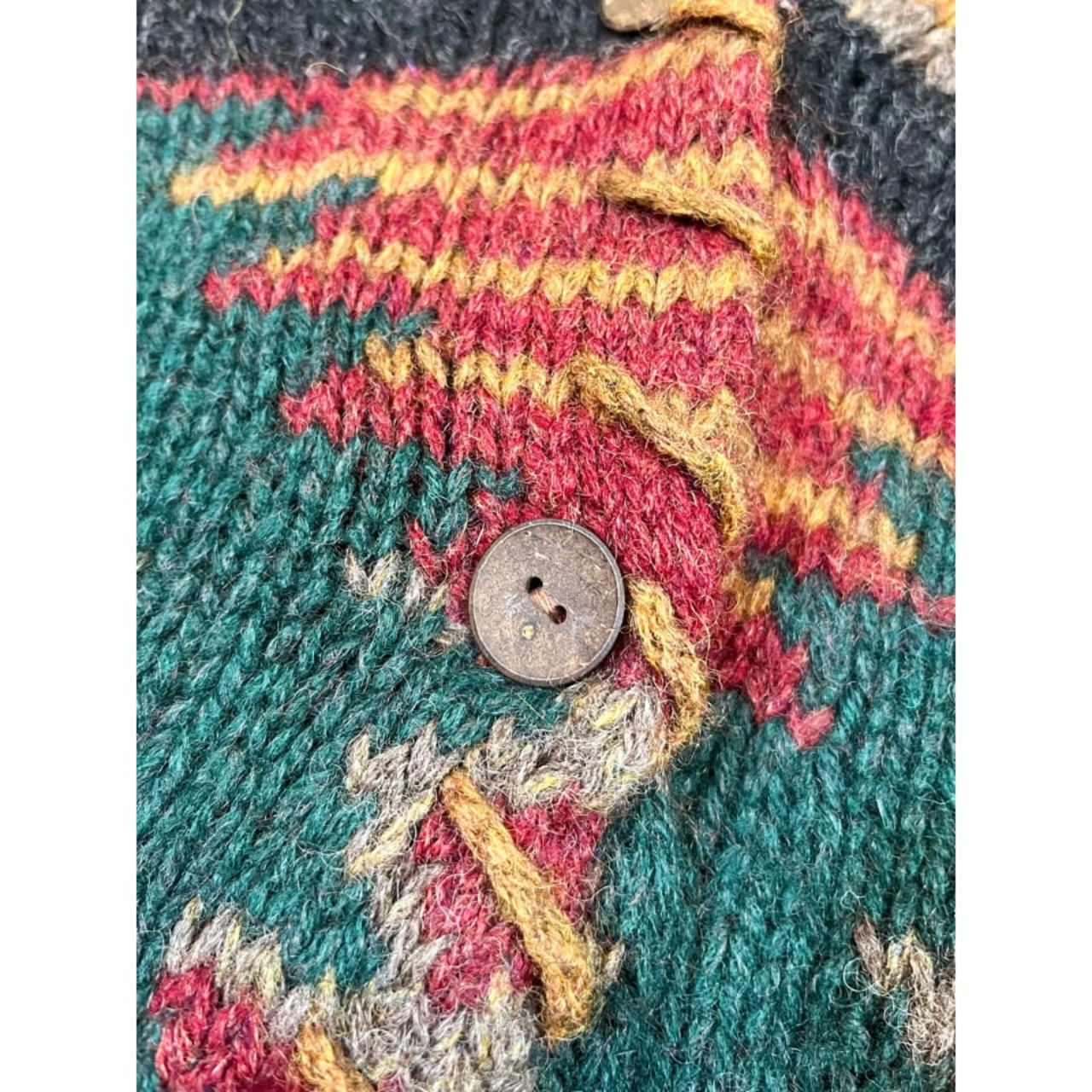 〜90s WOOLRICH "NATIVE PATTERN" HAND KNIT Size M