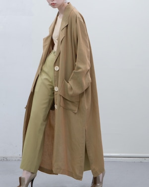1980s iridescence linen chambray wide coat