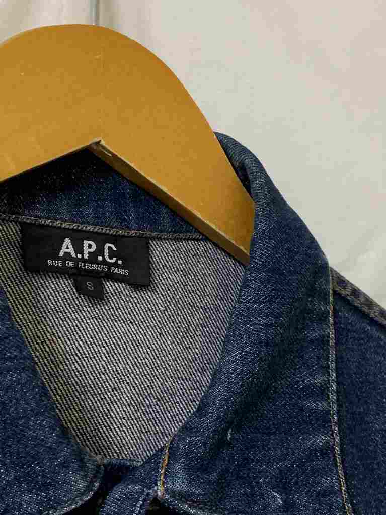 Stitched Design Denim Short Jacket "A.P.C."