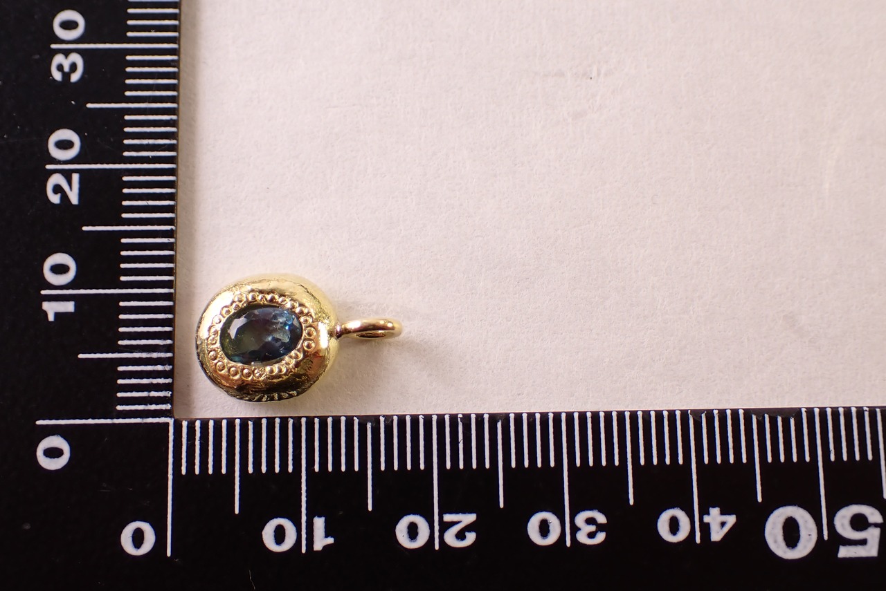 ロンドンブルートパーズペンダントトップ ブラス(真鍮) [D11‐82]