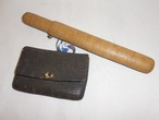 煙草とパイプ入れ tobacco&pipe portable pouch(leather & rush )(No2)