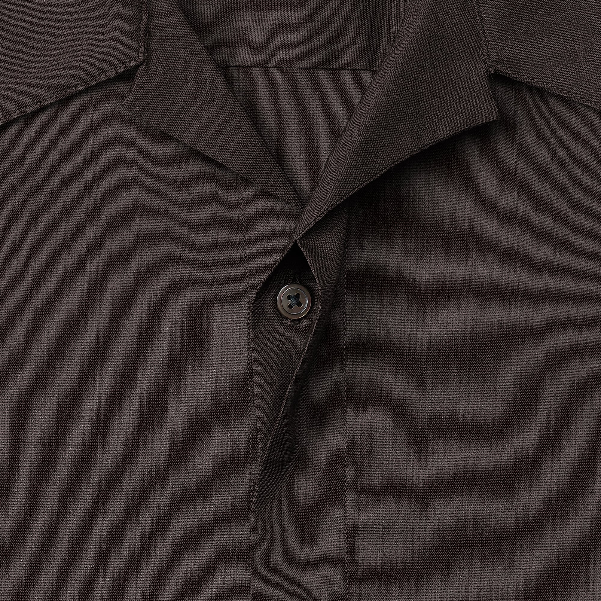 IFNi everyone fly front open collar shirt (BROWN) | everyone