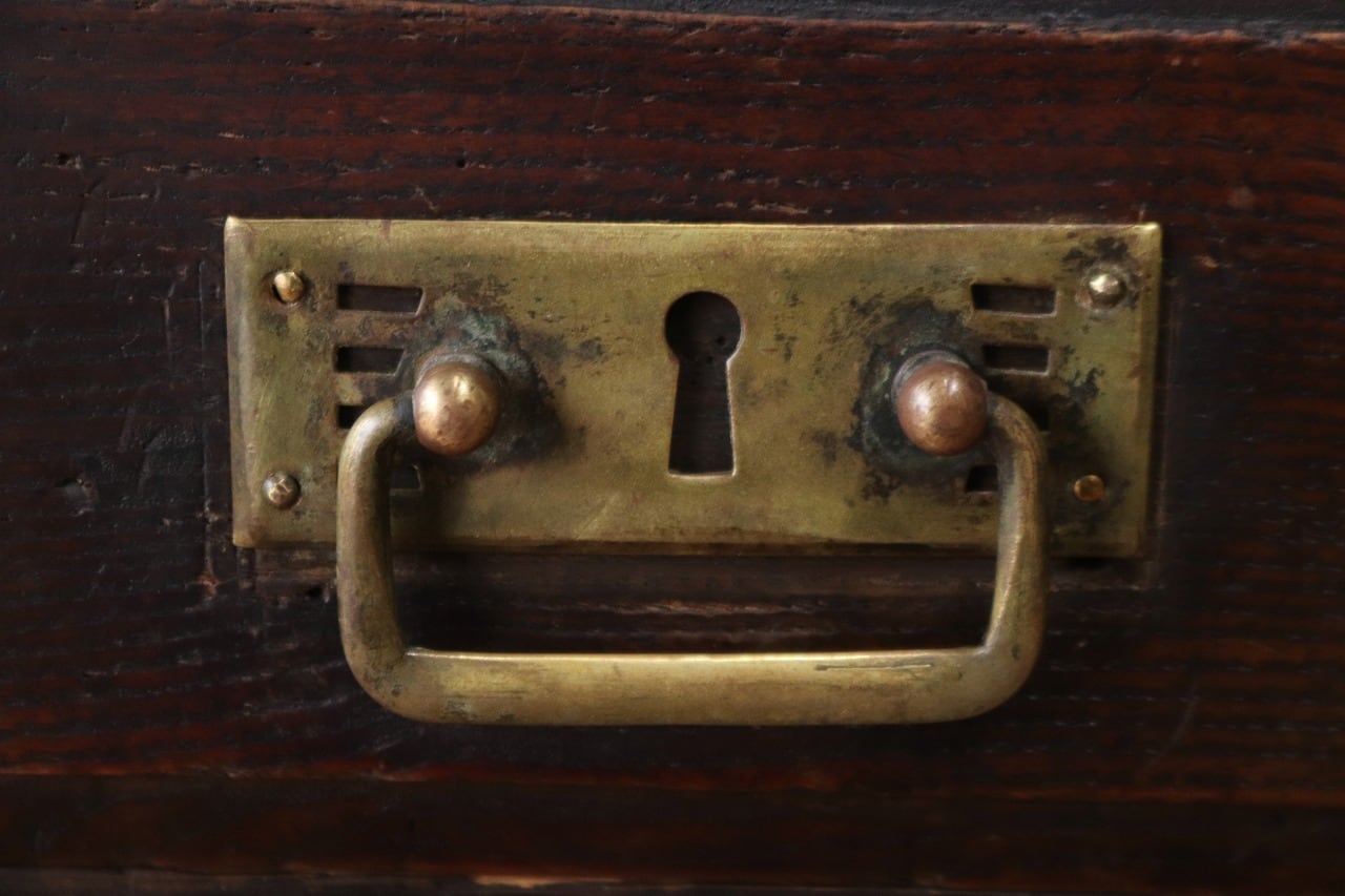 レトロ 文机 ローテーブル 座卓 帳場机 跳ね上げ天板 無垢材 引き出し