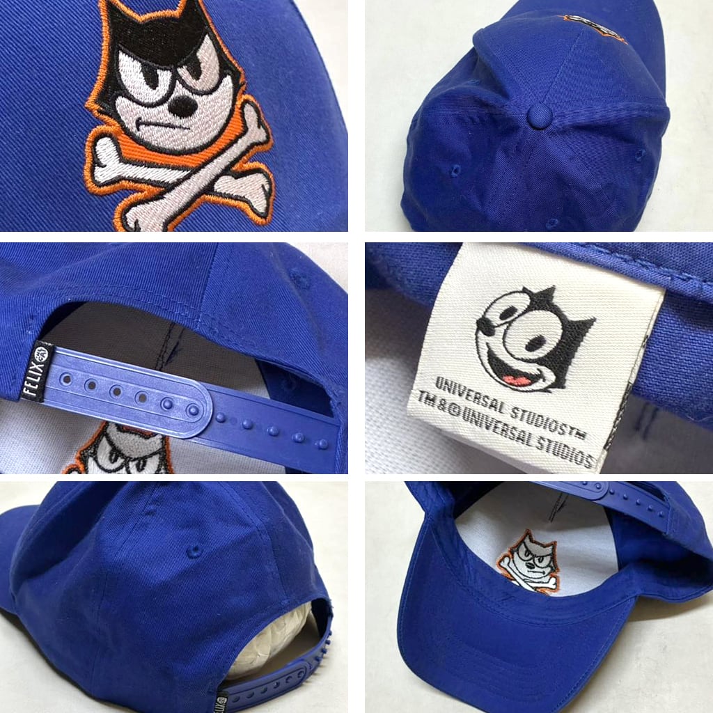 1点物◇フィリックスザキャット帽子/青スナップバックキャップ古着