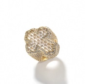 【Ice34】Cross Baguette Ring