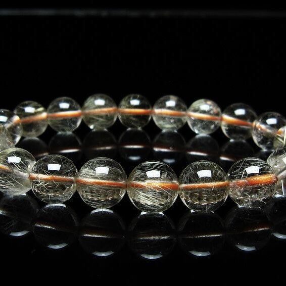 ルチルクォーツ ブレスレット 10mm タイチンルチルクォーツ タイチンルチル 一点物 メール便可 [M便 1/10] 111-48976