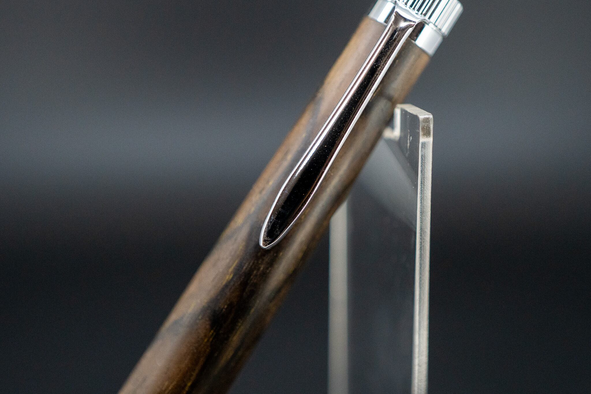 【魅惑の黒い紋様】黒柿 孔雀杢 極上③ silver BP