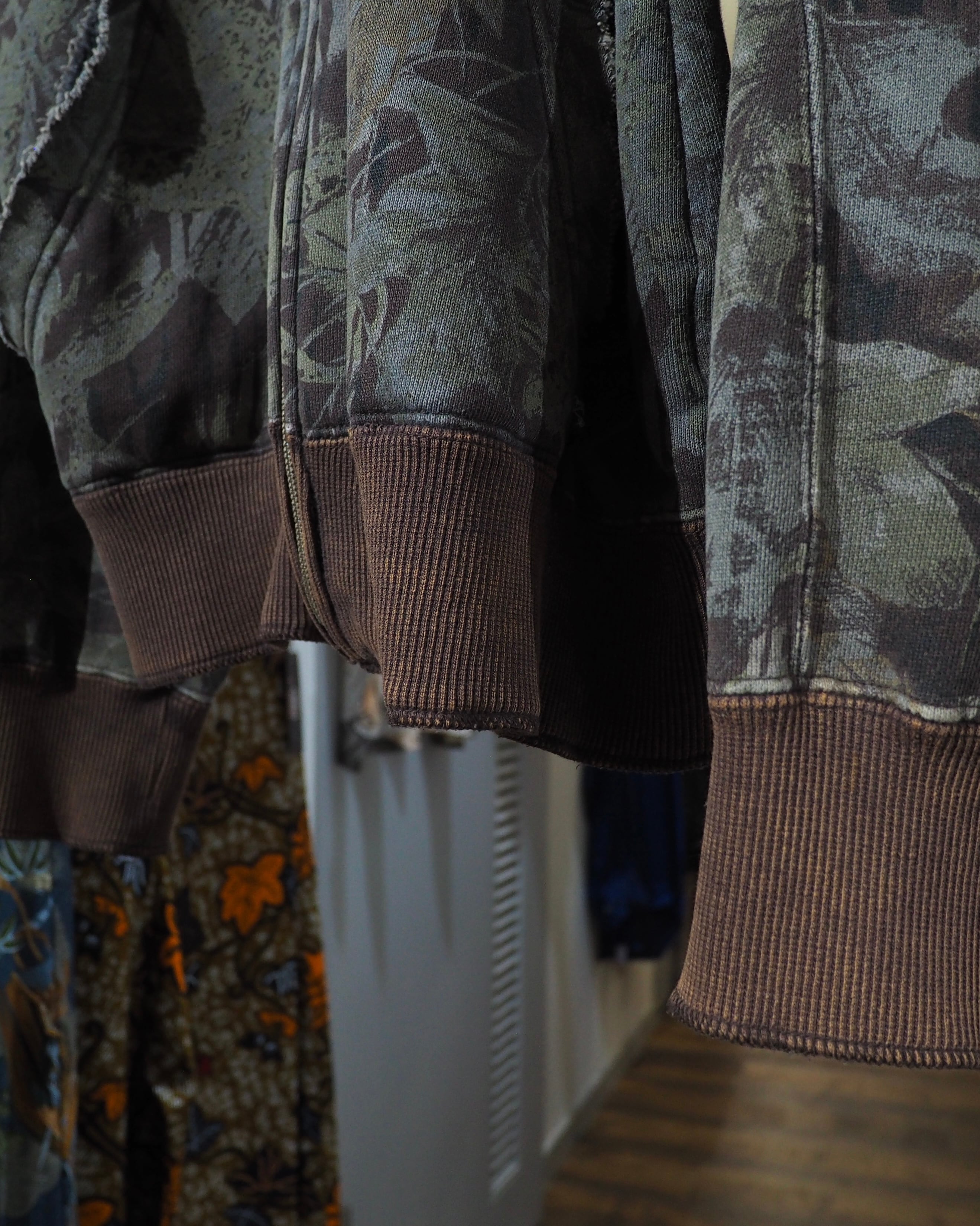 2002s " PPFM - Archive " Beautiful Aging Camouflage × Two stars Embroidery Full zip Parker ピーピーエフエム アーカイブ 星刺繍 パーカー