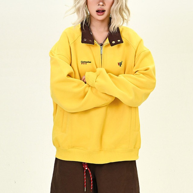 half-zip color sweatshirt　ハーフジップカラースウェットシャツ　J1645