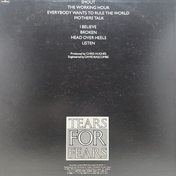 Tears For Fears / Songs From The Big Chair シャウト [25PP-157, 824 300Y-1] - 画像2
