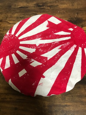 UNFINISHED日本国旗×ギンガムチェックベレー帽