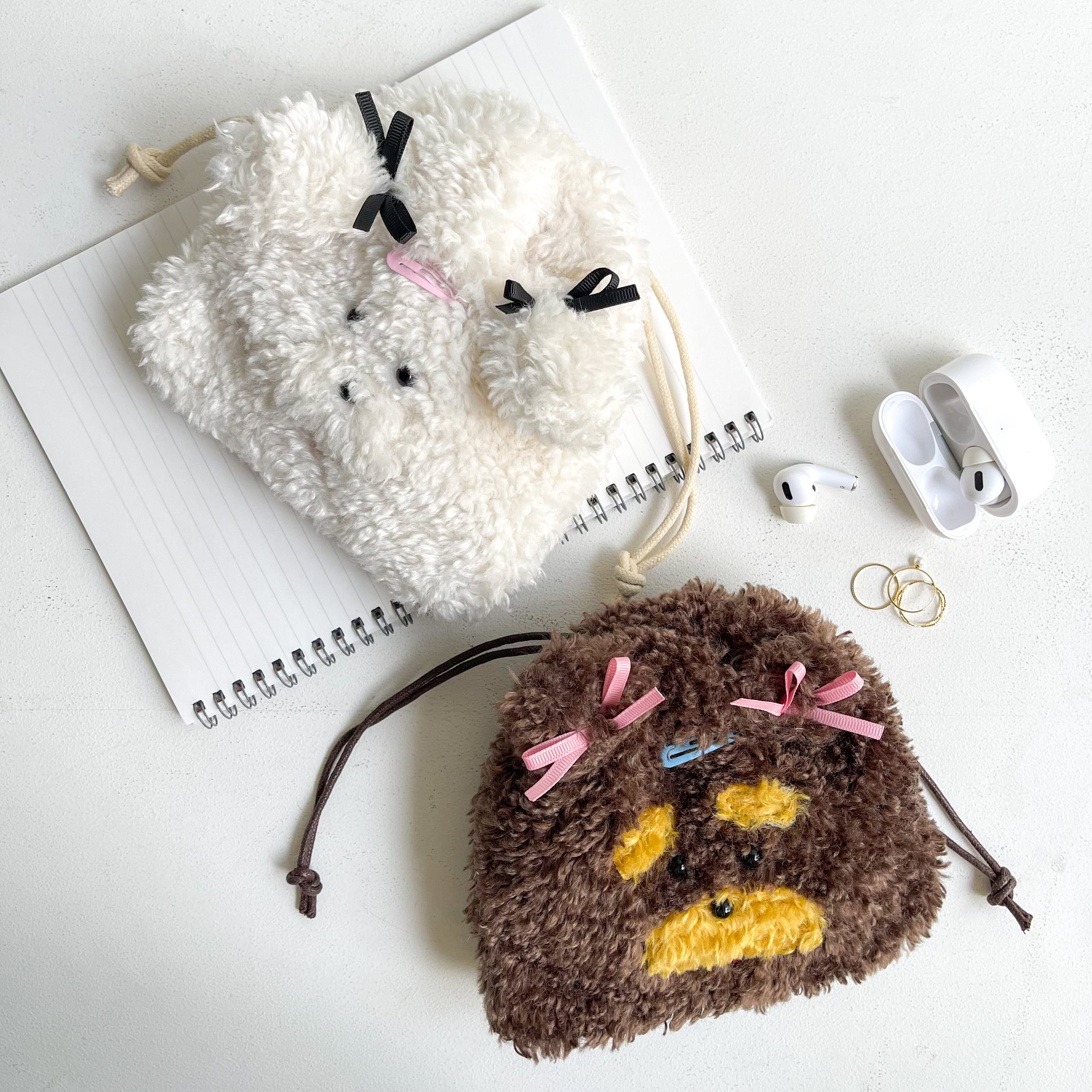 F248086_おしゃれな犬巾着ポーチ | Flapper