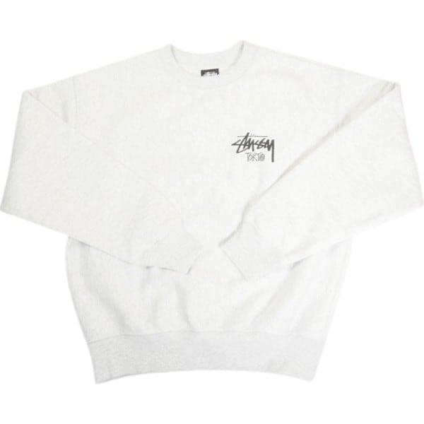 STUSSY ホワイト スウェット M Size【M】 STUSSY ステューシー STOCK TOKYO CREW ASH HEATHER 東京
