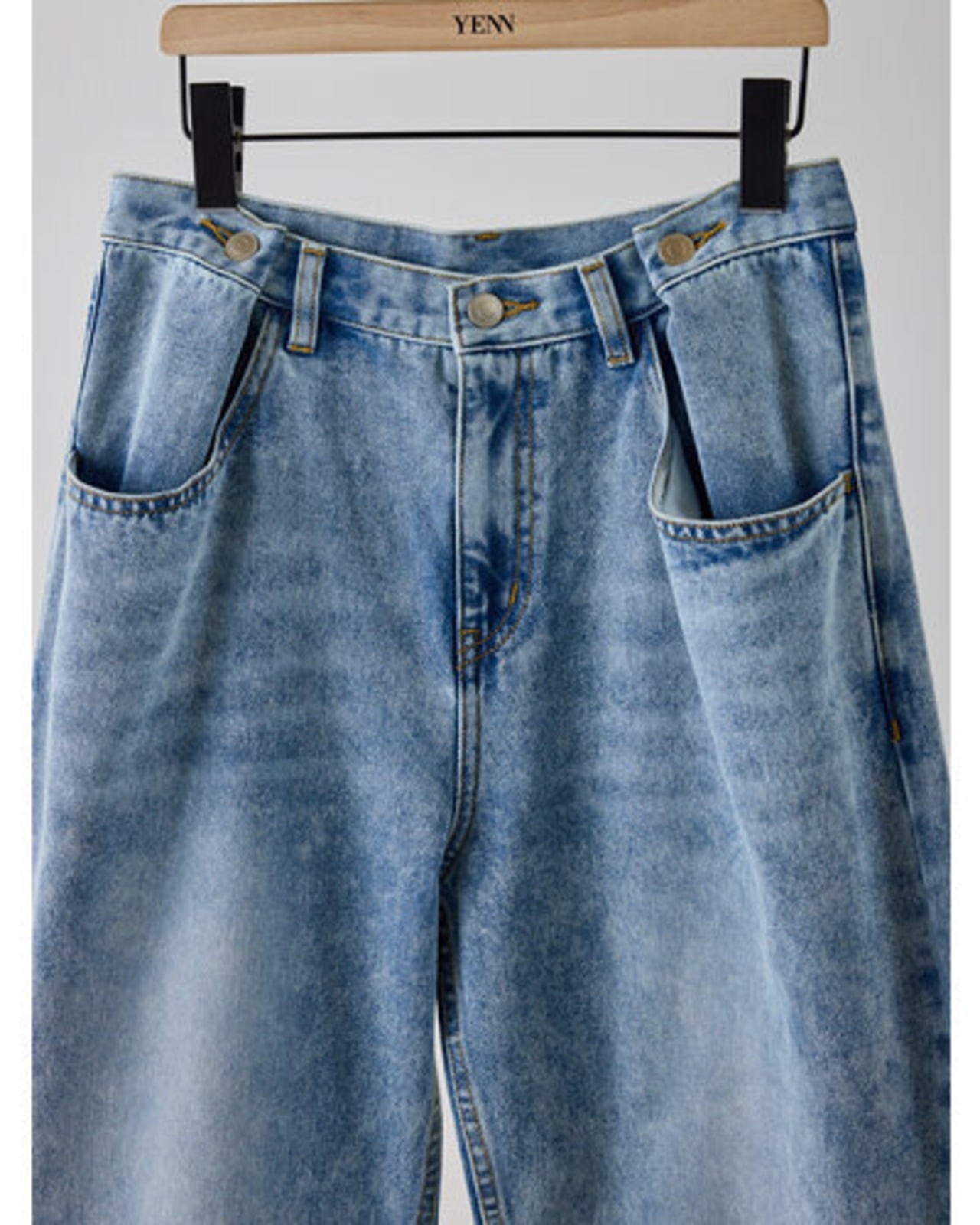 【新品YENN】YENN TUCK BELT DESIGN PANTS 38 YENN 】 TUCK BELT DENIM PANTS | valance 福井｜レディース セレクト