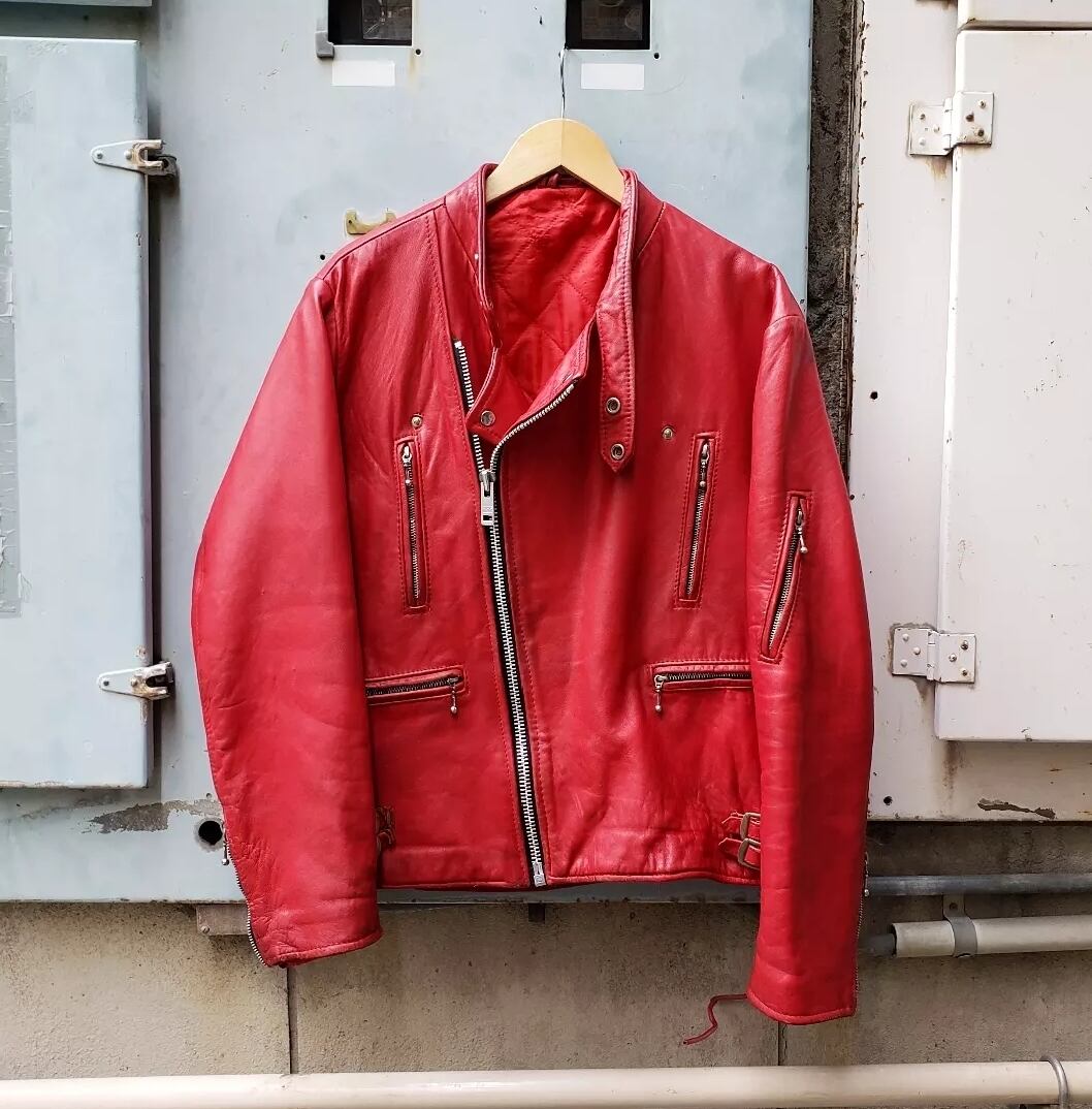 赤！ 70～80s Vintage UK Riders Jacket ロンジャン ライダース ...