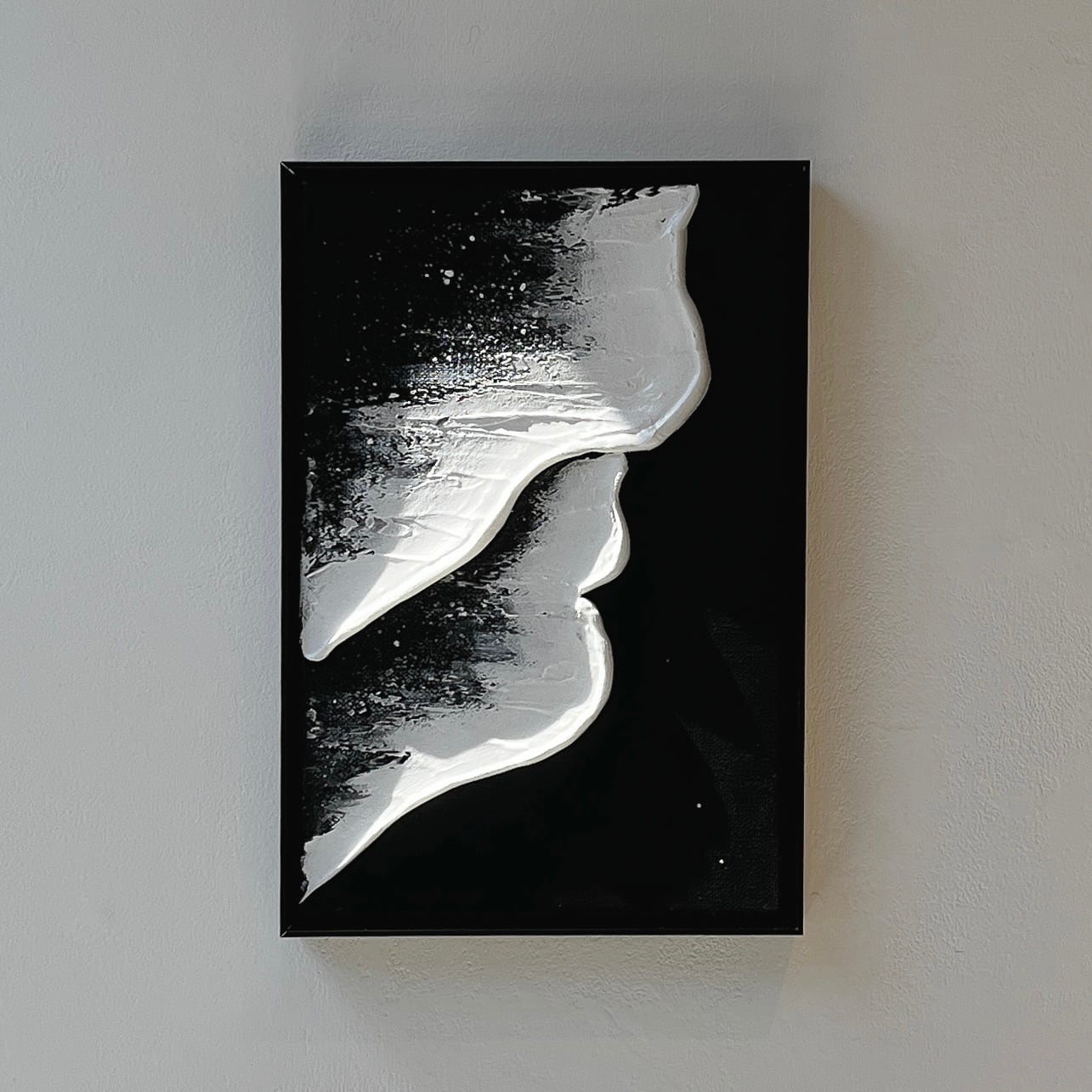 【Beach -black-】30×20cm  海の絵 モノトーン