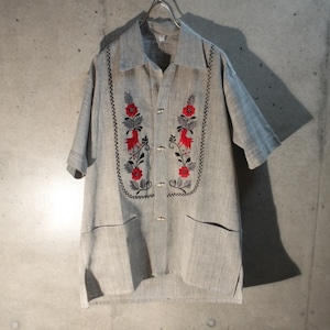 70s Dead Stock Embroidery Chambray Shirt