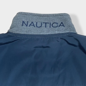 【NAUTICA】刺繍ロゴ バックロゴ ハーフジップ ワンポイントロゴ スウェット トレーナー プルオーバー バックヨーク 切替 US古着