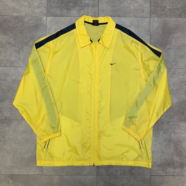 90s NIKE ナイロンジャケット イエロー ブラック XL オーバーサイズ